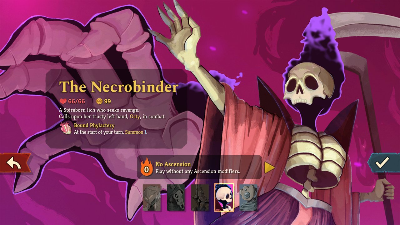Slay the Spire 2 Necrobinder character screen